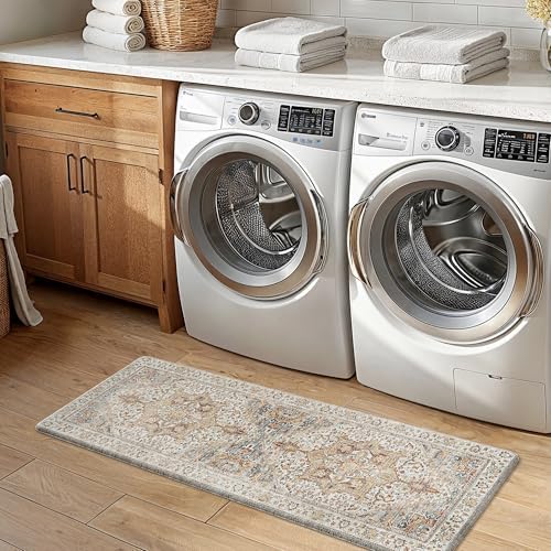 GENIMO Anti Fatigue Kitchen Mats for Floor 2PCS, Standing Rugs,PaleBeige