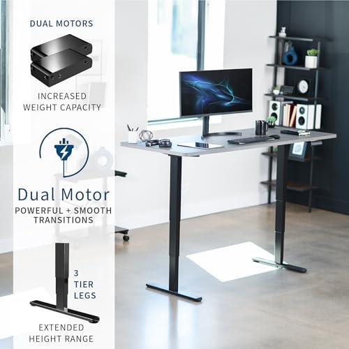 VIVO Dark Gray 71 x 30 in Standing Desk, DESK-KIT-2B7G