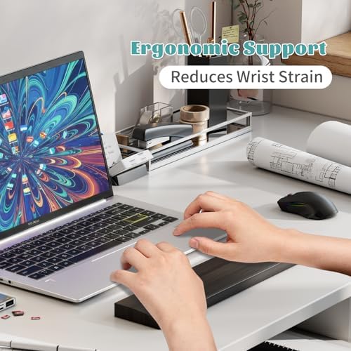 Keyboard Wrist Rest, Wooden Wrist Rest for Keyboard, 14.2-inch Length and 22mm Thickness, Bamboo Wood Palm Rest, Ergonomic Design for Mechanical Gaming Keyboard, Stain Resistant