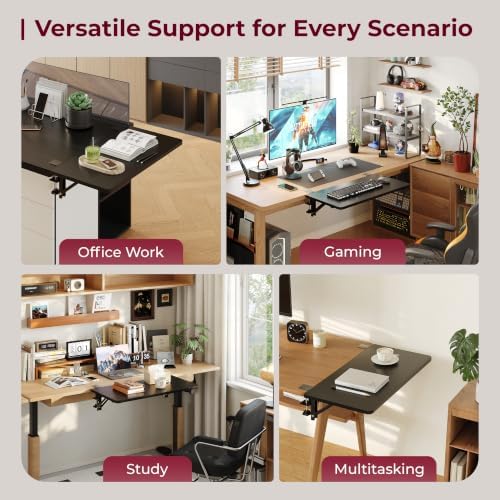 Desk Extender Tray, 16"×12" Clamp-On Arm Rest Shelf