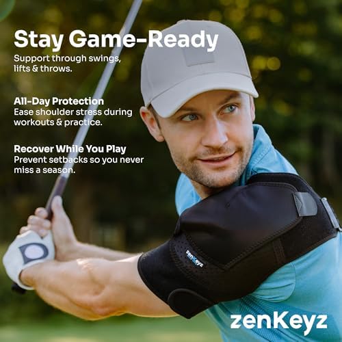 ZENKEYZ Copper Shoulder Brace - L/XL, Chest 35-47in, Adjustable