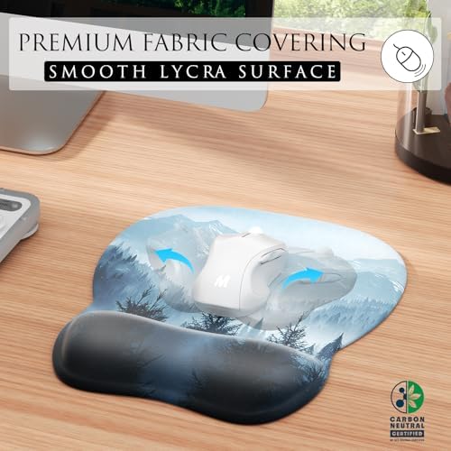 MROCO Ergonomic Mouse Pad with Gel Wrist Rest, 9.4 x 8.1 in, Cloud Forest