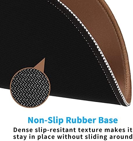 Dapesuom Round Mouse Pad, 8.7 x 8.7 Inch Premium-Textured Washable Non-Slip Rubber Base Cute Small Mouse Mat with Stitched Edge for Men Women Wireless Computer Laptop Gaming Desk Accessories, Brown