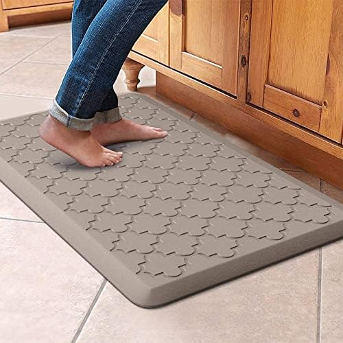 WISELIFE Kitchen Mat, Cushioned Anti Fatigue Floor Mat, 17.3"x28" Khaki