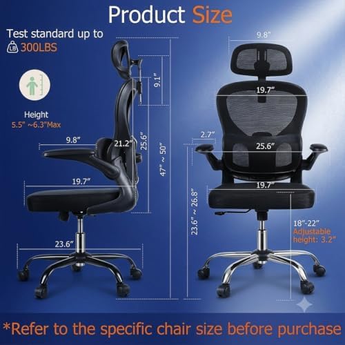 Office Chair, Desk Chair Comfy Computer Chair Ergonomic Mesh Office Chair