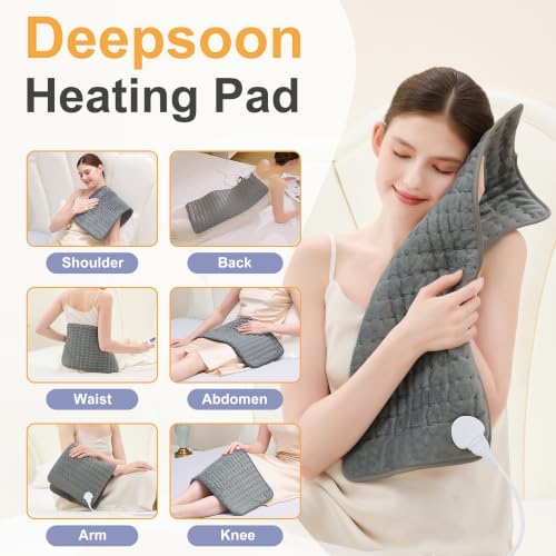 Heating Pad,Electric Heating Pads,Heating Pad for Back,DimGray,24x12 Inch