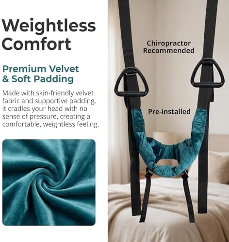 Neck Stretcher Cervical Traction Device for Spine Decompression, Portable Hammock for Home, Office, or Travel