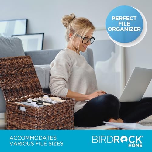 BIRDROCK HOME Rolling File Cabinet Box with Wheels, Espresso, 17.5x14.5x13