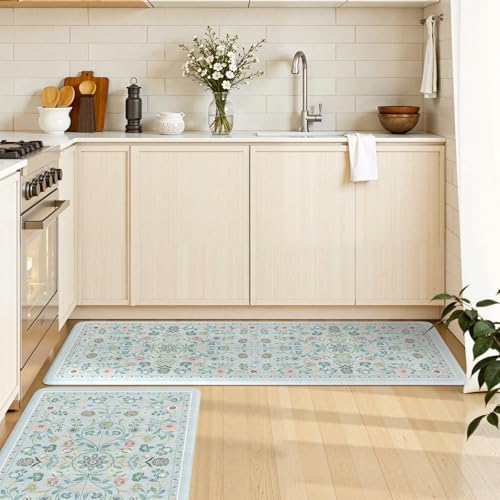 KIMODE Anti Fatigue Kitchen Mats for Floor,Cushioned Kitchen Rugs Sets of 2
