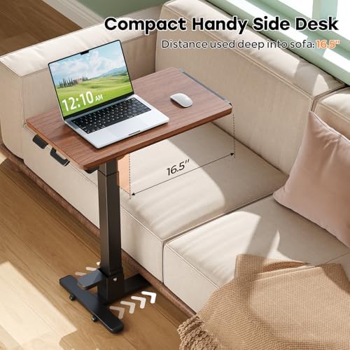 27" Foldable Standing Desk, No-Assembly Needed, Dark Wood