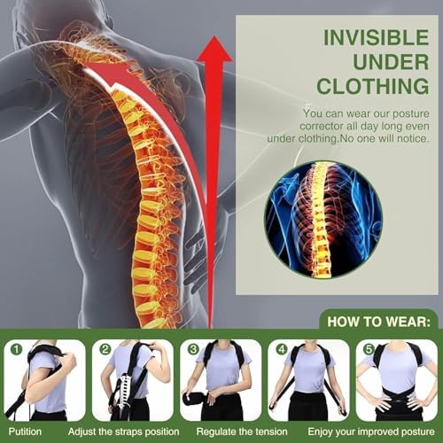 Posture Corrector Back Support Brace for Men & Women, Adjustable Fit