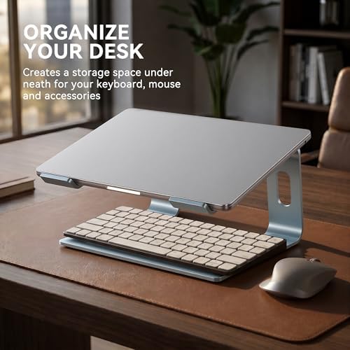 SOUNDANCE Laptop Stand, Aluminum Ergonomic Desk Riser, 10-15.6", Aquamarine