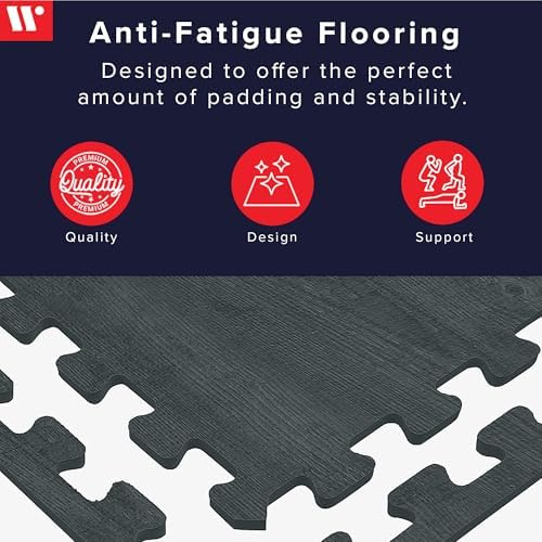 Forest Floor Farmhouse 3/8 Inch Thick Printed Foam Tiles, Premium Wood Grain Interlocking Foam Floor Mats, Anti-Fatigue Flooring – Stylish Flooring Solution
