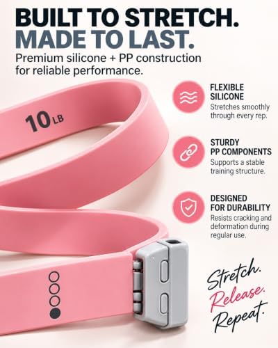 Adjustable Resistance Band with Handles, 10LB-25LB, 4 Resistance Levels