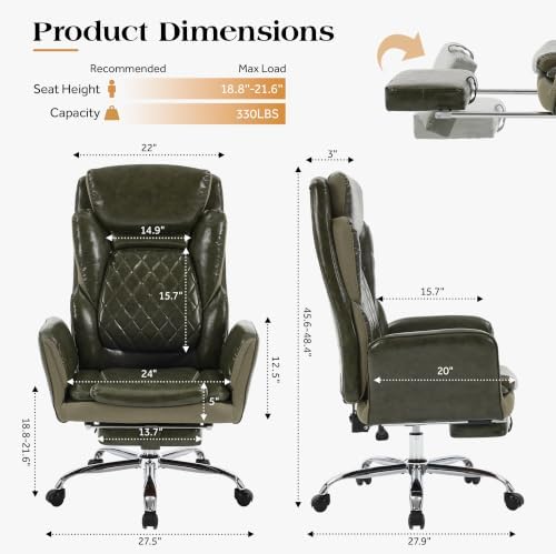 Big and Tall Executive Criss Cross Office Chair with Footrest Flip Armrest
