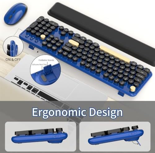 Wireless Computer Keyboard and Mouse Combos, Jewel Blue-Black