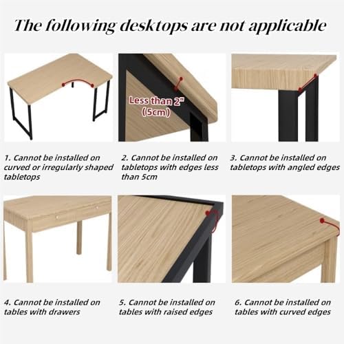 Desk Extender Tray, Clamp-on Kitchen Table Extender, Ergonomic Desk Extenders, Computer Armrest Table Stand, Countertop Gap Rack for Home, Office, Desktop(C,27.6" Lx5.9 W)