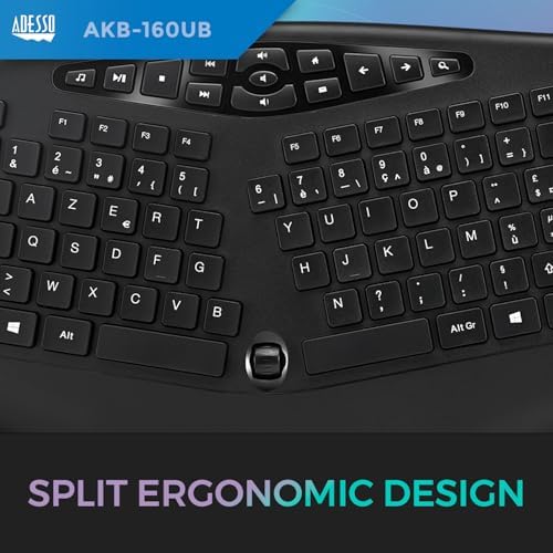 Adesso AKB-160UB Wired Ergonomic Keyboard
