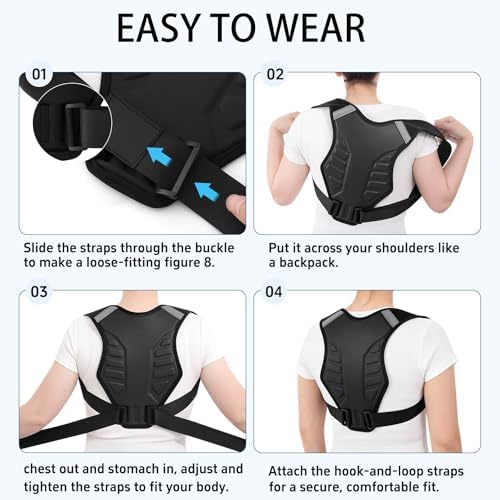 Posture Corrector for Women and Men Back Brace Upper Straightener Instant Support Hunchback Upright Straight Under Shirt Rounded Shoulder Relief Pain Correcting Spine Adjustable (XXL/XXXL)