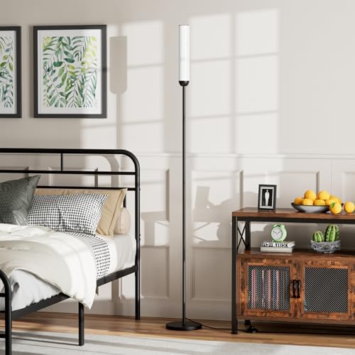 Ambimall LED Floor Lamp with Remote Control, Foot Switch, Black