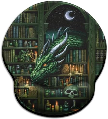 Blusabaca Goth Dragon Ergonomic Mouse Pad with Wrist Rest, Funny Mousepad