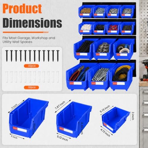 14pc Wall-Mounted Organizer V1 V2 V3 Master Combo Set Blue