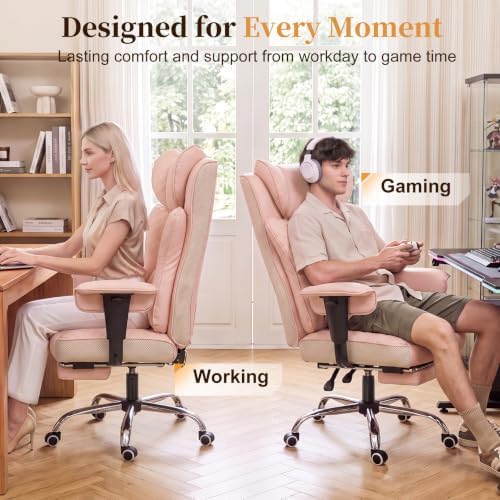 COMHOMA Big and Tall Gaming Chair with Footrest Ergonomic Office Chair