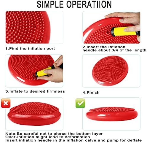 Wobble Cushion, Balance Disc, Wiggle Seat, Balance Pads for Physical Therapy, Stability Disc, Wobble Board for Dogs, Office, Sensory Kids, Classroom with Spiky Massage Ball