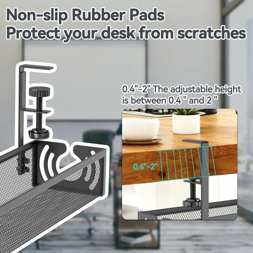 Cable Management, 25.3'' Under Desk Cable Management Tray No Drill