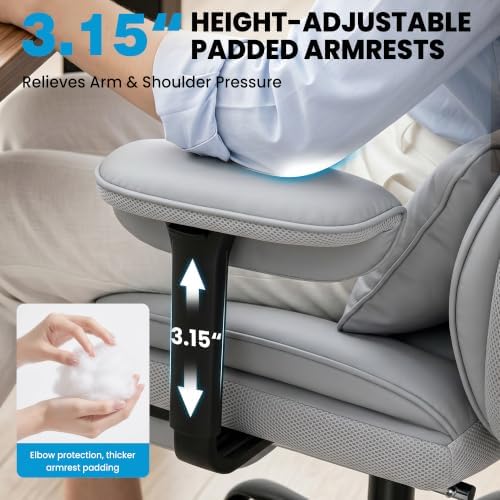ALLGOD Office Desk Chair, Big and Tall Computer Gaming Chair with footrest