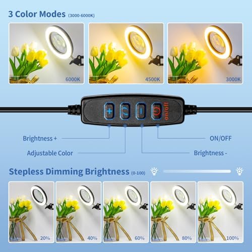 HITTI 10X Magnifying Glass with Light, 1,800 Lumens Stepless Dimmable
