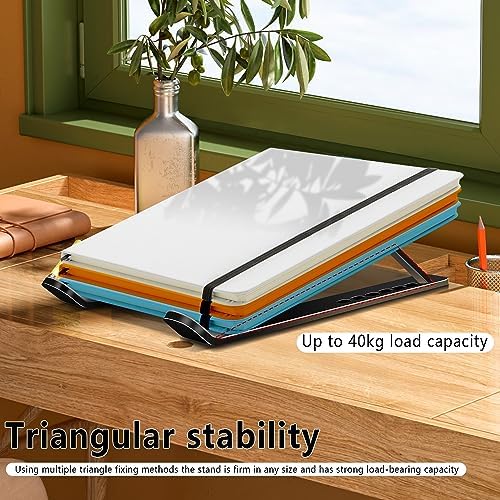 Laptop Stand, Computer Tablet Stand, Adjustable Aluminum Foldable Portable Laptop Holder Riser, Compatible with MacBook Air Pro, Lenovo, HP, Dell, More 10-15.6” Laptops and Tablets (Black)