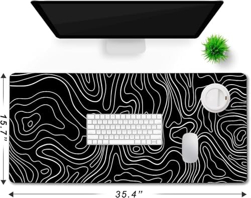Large Mouse Pad Big Desk Mat Large Office Desk Pad, White Line