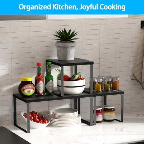 Golener Countertop Shelf, Kitchen Counter Organizer, Adjustable, Stackable