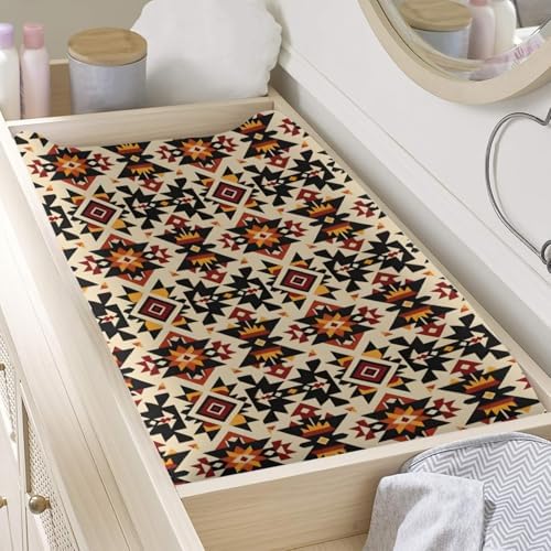 Western Tribal Pattern Baby Changing Pad Cover, Unisex Native American Geometric Nursery Diaper Changing Table Pad Mat Sheet for Boys Girls-16x32