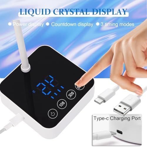 UV LED Nail Lamp for Gel Nails Polish, 20 Beads Flash Cure 60W Cordless Gooseneck Mini Nails Light, Quick Dryer with Timers Smart Sensor Ambient Lighting, Home DIY & Professiona 2000Am