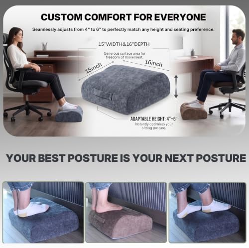 Foot Rest Under Desk for Office, Ergonomic Footrest, 2 Height Levels, Rocking Foot Stool Under Desk, Comfortable Foam Desk Foot Rest for Home Office, Gaming and Work (Dark Taupe)