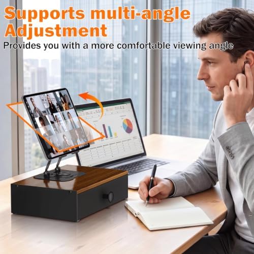 Desk Drawer Organizer for ipad Accessory,Desk Organizers and Accessories,360°Adjustable Rotation Tablet Holder Stand,Compatible with 4.7-16.9" iPads, Surface Tablets, Portable Monitors, Kindle & More