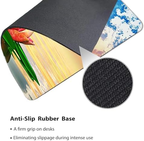 9.5x7.9 Inch Office/Gaming Mouse Pad, Spiritual Chakra Meditation Lotus Flower Yoga Zen, Cute Anti-Slip Mat for Desk Decor