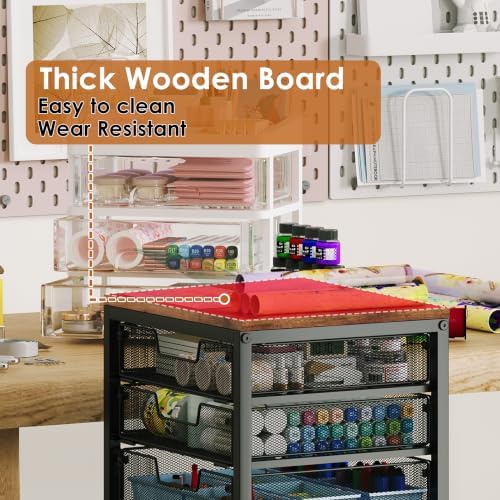 Rolling Storage Cart with 6 Drawers, Craft Cart with Lockable Wheels