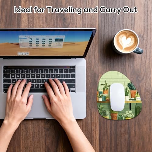 Water Drop Mouse Pad 7.3x8in Non-Slip for Laptop, Pink Marble