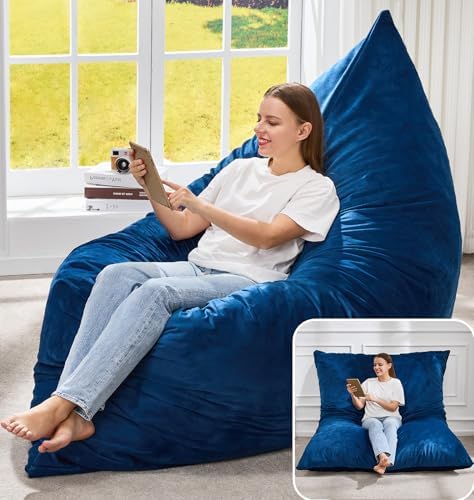 Hobestluk Adult Bean Bag Chair 3 in 1 Convertible Large Bean Bag Sofa