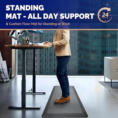 FEATOL Anti Fatigue Mat for Standing Desk & Kitchen Floor, 9/10 Extra Thick