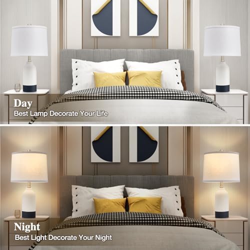 Luvkczc Ceramic Table Lamp Set of 2, Adjustable Color Temperature