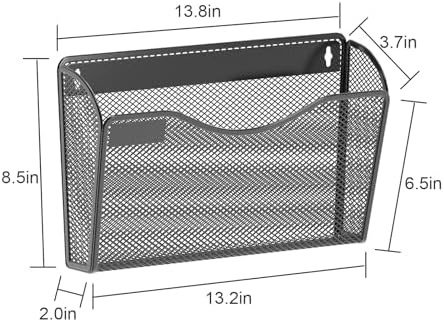 samstar 6 Pack Mesh Wall Mounted File Holder Metal Wall File Pocket Mail Organizer for Office/Home(with Label Panel)