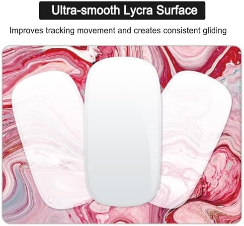 Small Mouse Pad, Mini Mouse Pad 6 X 8 Inch with Non-Slip Rubber Base for Keyboard Tray Laptops Wireless Mouse Home Office Travel, Washable & Portable (Red Mixed Marble)