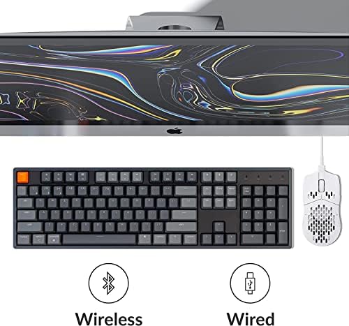 Keychron K10 RGB Full Size Layout Hot-Swappable Mechanical Keyboard for Mac Windows, Multitasking 104-Key Bluetooth Wireless/USB Wired Gaming Keyboard with Keychron Super Brown Switch Aluminum Frame