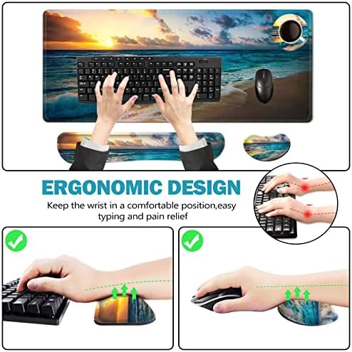 ToLuLu Mouse Pad, Memory Foam Ergonomic Keyboard Mouse Wrist Rest Support