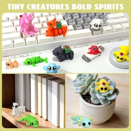 30PCS Random 3D Printed Animal Figurines, Articulated Flexible Fidget Toys