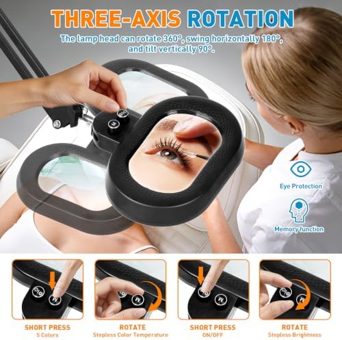 Magnifying Glass with Light and Clamp, 5in 12X Extended Arm